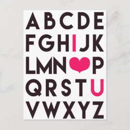 EU AMO VOCÊ - Cartão Postal do Alfabeto Fofo