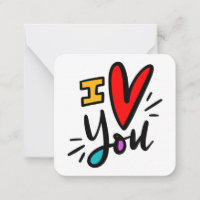 Eu amo Você Cartões de Nota Pequena