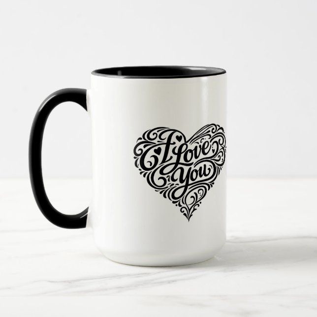 Eu Amo Você Dia dos Namorados Caneca de Café Desig (Esquerda)