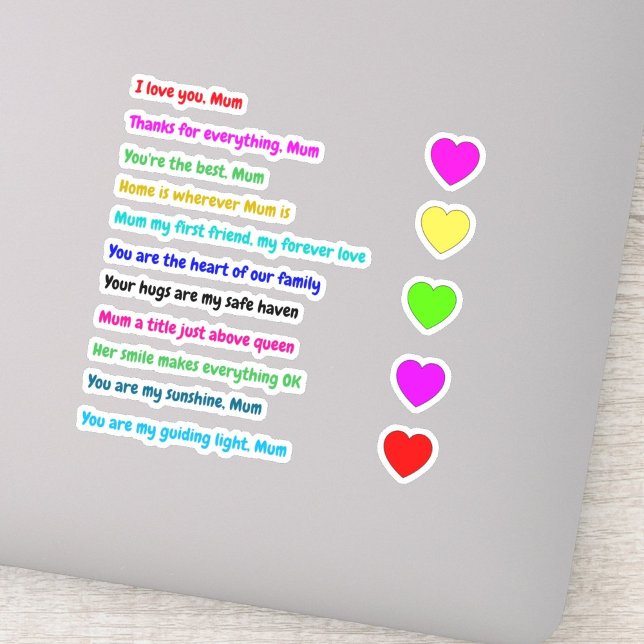 Eu Amo Você Mamãe Adesivos (Presente Mensagem) (Love You Mum Sticker)