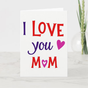 Eu Amo Você Mamãe Cartão Corações Lisos