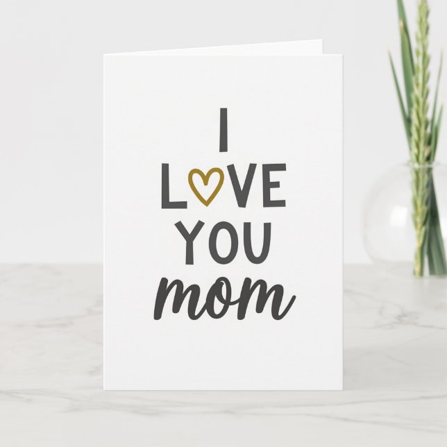 Eu Amo Você Mamãe Cartão de Texto Simples (Frente)