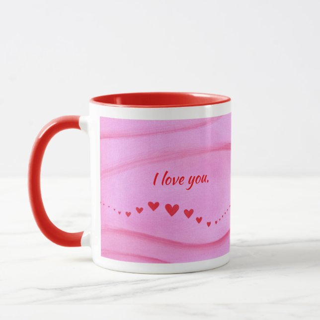Eu amo você, onda de canecas personalizadas de cor (Esquerda)