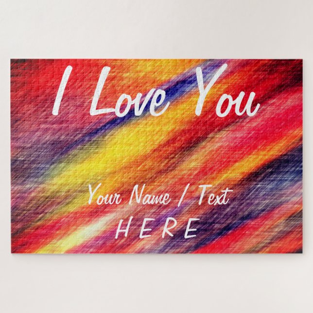 Eu Amo Você Quebra-cabeça Nome Texto Nome Cores Ro (Horizontal)
