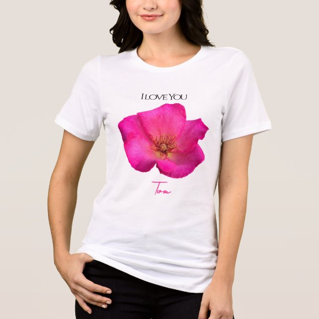Eu Amo Você - Rosa - Personalizado de Valentines   (Frente)