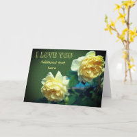 Eu Amo Você Rosas Amarelas Flor Cartão Personaliza