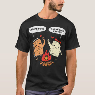 Eu Amo Você Smore Camiseta Divertida de Acampament