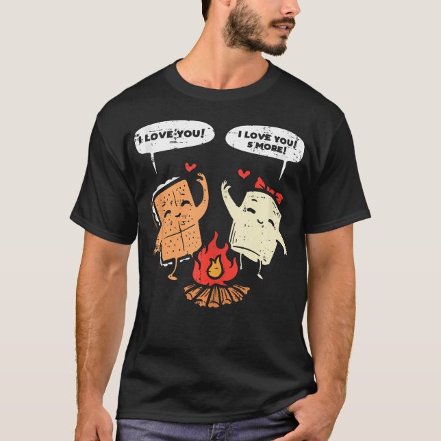 Eu Amo Você Smore Camiseta Divertida de Acampament (Frente)