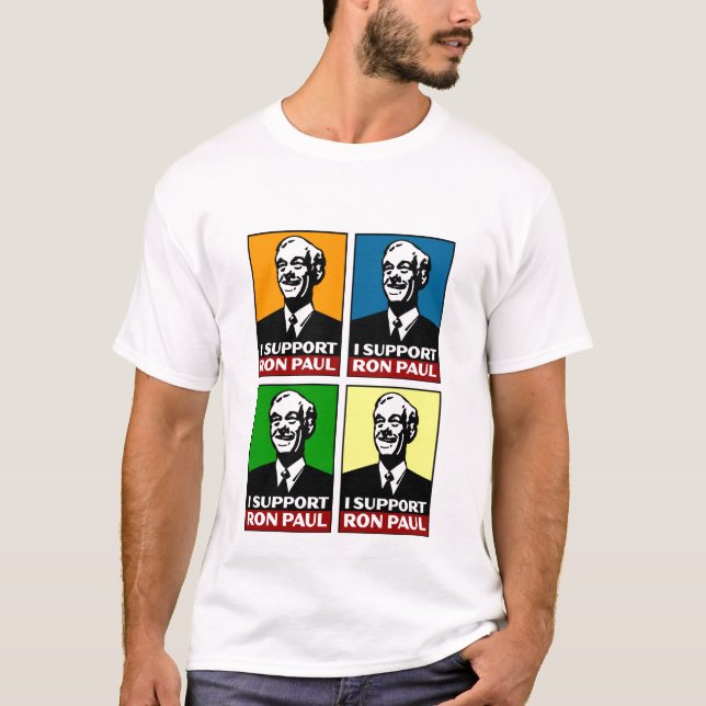 Eu apoio a camisa do quadrilátero de Ron Paul (Frente)