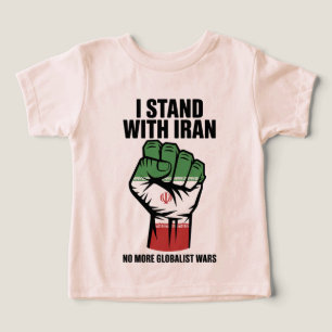 Eu Apoio a Camiseta Infantil Anti Guerra do Irã