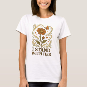Eu Apoio Camiseta Floral Feminista Dela