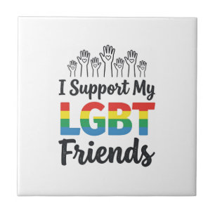 Eu Apoio Meus Amigos LGBT Orgulho Arco-Íris Vetor