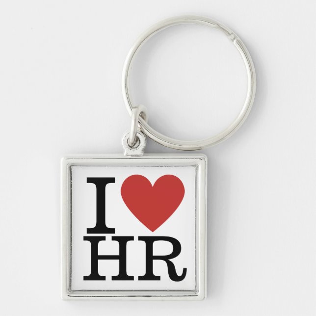 Eu ❤️ Chaveiro de RH Square - RH Dept/Funcionarios (Frente)