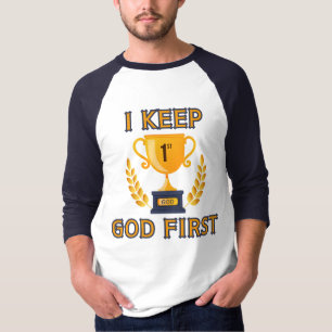 Eu Coloco Deus em Primeiro Lugar Camiseta Masculin