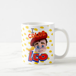 "Eu coloro com a caneca de Leo"