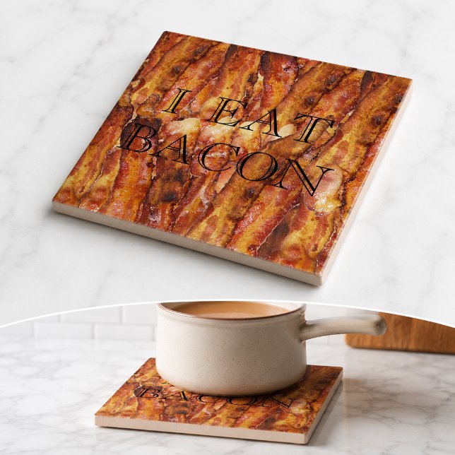 Eu Como Bacon Texto com Fundo (I Eat Bacon Text with Background Tile)