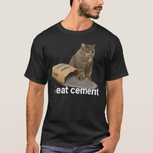 Eu Como Memorando de Gato de Cimento Camiseta Engr