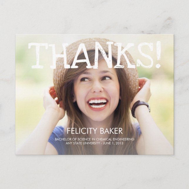 Eu Consegui! Cartões de agradecimentos de graduaçã (Frente)