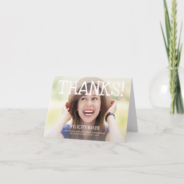 Eu Consegui! Cartões de agradecimentos de graduaçã (Frente)