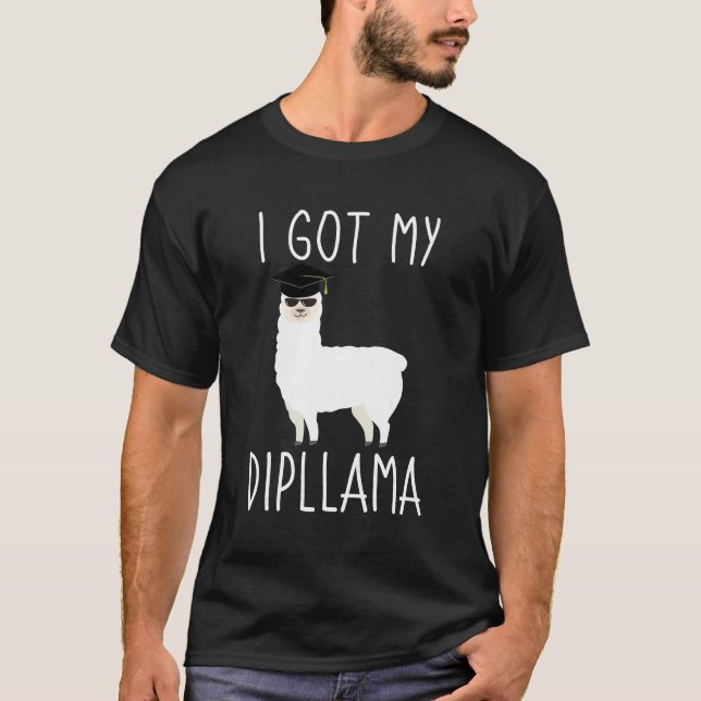 Eu Consegui Meu Dipllama Camisa Divertida de Gradu (Frente)