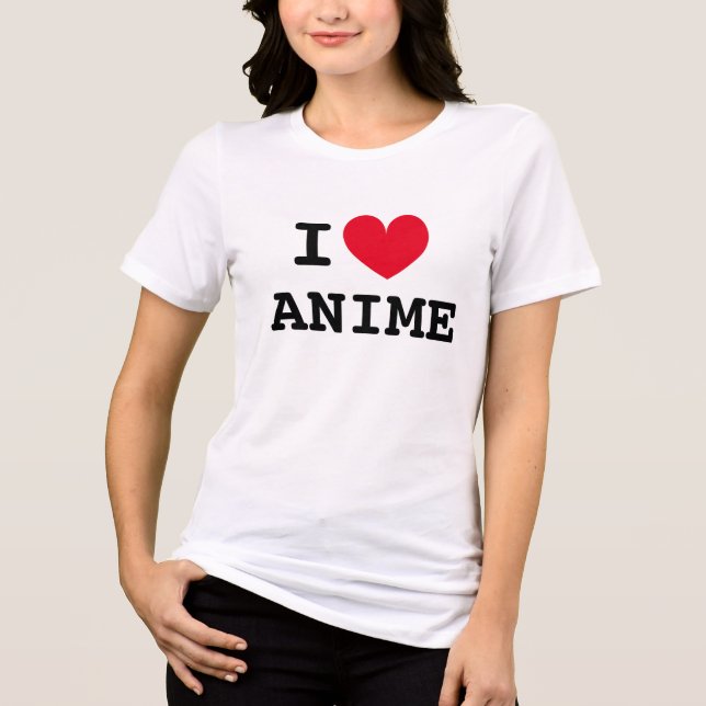 Eu coração animação camisa para amantes de desenho (Frente)