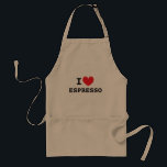 Eu coração café expresso avental da cozinha barist<br><div class="desc">Eu coração o avental de café expresso para barista. Pequenos pombos para homens e mulheres. Personalize,  adoro modelo design. Também disponível em outras cores. Perfeito para amantes de café.</div>