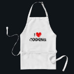Eu coração cozinhar curto avental para homens e mu<br><div class="desc">Eu coração cozinhar medroso para homens e mulheres. Design Grungy. Ícone vermelho de estilo desfocado com personalizável; eu adoro texto. Churrasco personalizado e pranchas de cozinha em Amarelo,  bege e branco. Boa ideia de presente de aniversário ou feriado para cozinheiros e amantes de comidas.</div>