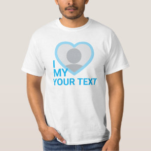Eu coração meus camisetas de texto de foto persona