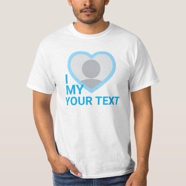 Eu coração meus camisetas de texto de foto persona (Frente)