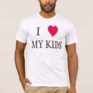 Eu coração meus filhos camisetas de coração ve