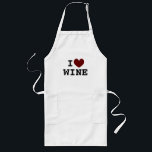 Eu coração o avental branco de vinho longo da cozi<br><div class="desc">Eu coração o avental da cozinha branca longo para o provando. Personalizado,  adoro modelo com ícone do coração. O cozinhar personalizado aparece em Amarelo,  bege e branco. Engraçado ideia de presente de aniversário para amante de vinho,  cozinheiro,  cozinheiro,  amigos,  família etc. Coração vermelho escuro ou personalizado.</div>