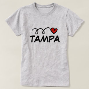 Eu coração Tampa costume camisa com coração bonito