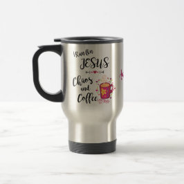 Eu corro em Jesus, caos e Caneca de viagem de café