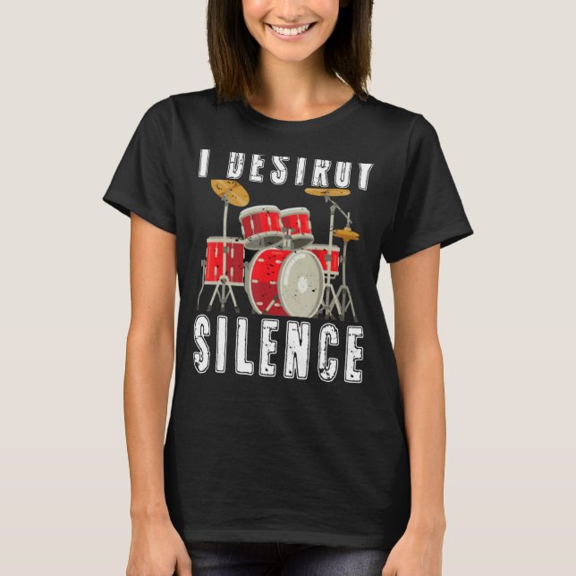 Eu Destruo Drummer de Camisa do Tambor de Silêncio (Frente)