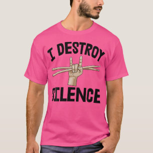 Eu Destruo Silêncio Camisa Banda Música Tee Engraç