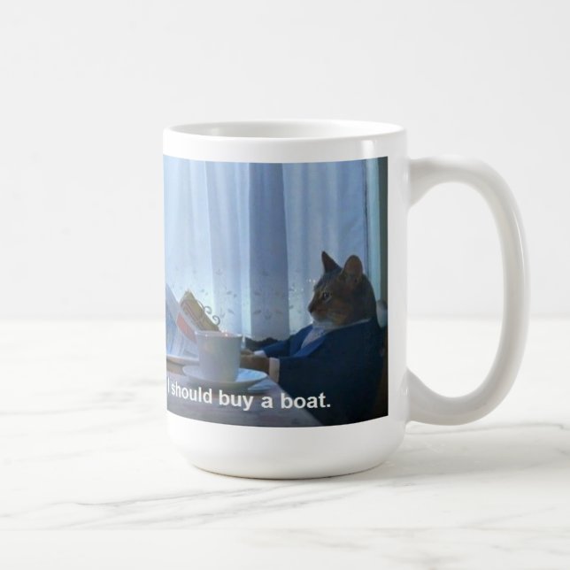 Eu devo comprar uma caneca do meme do gato do (Direita)