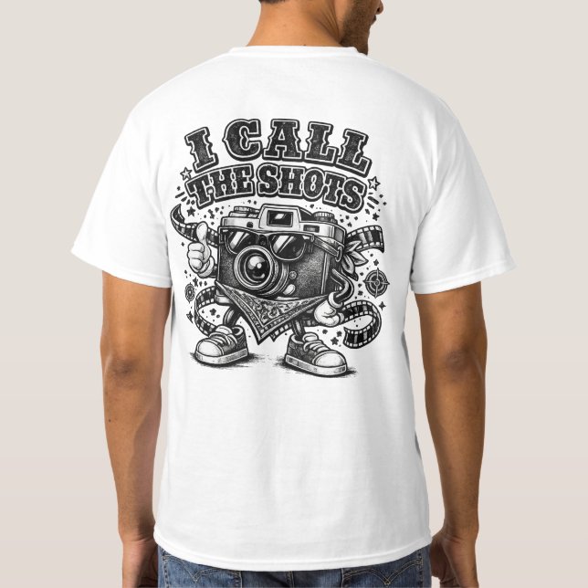 Eu Dirijo as Cenas – Camiseta T‑Shirt Black Camera (Verso)