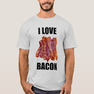 Eu dos homens amo a camisa cinzenta do bacon T
