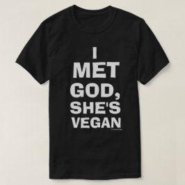 Eu encontrei o deus, ela sou camisa do Vegan (o