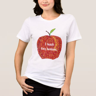 Eu ensino humanos minúsculos, camisetas de maçã po