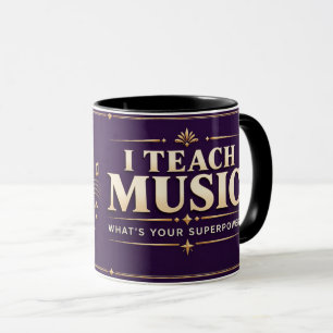 Eu Ensino Música Qual é Seu Superpoder Caneca de P