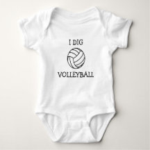 Eu escavo o bodysuit da camisa do bebê do voleibol