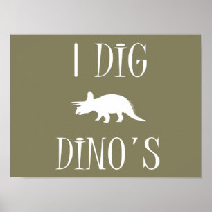 Eu escavo o poster 16" de Dino" - os dinossauros