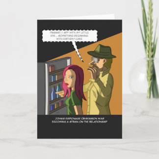 Eu espio cartão de bolso de aniversário