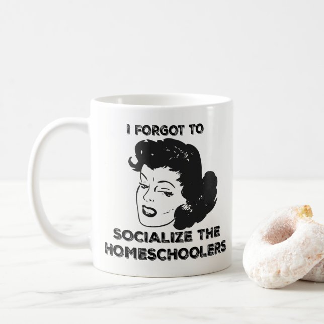 Eu esqueci socializar a caneca de Homeschoolers (Com Donut)