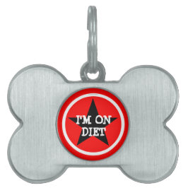 Eu estou com a etiqueta do cachorro de dieta