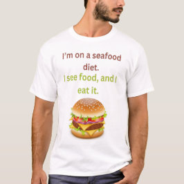 Eu estou na camisa de dieta de frutos do mar