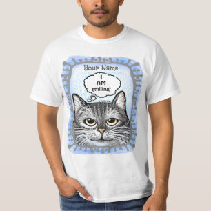 Eu Estou Sorrindo Camiseta de Gato Ratos