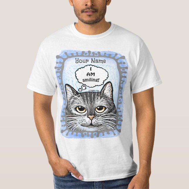 Eu Estou Sorrindo  Camiseta de Gato Ratos (Frente)