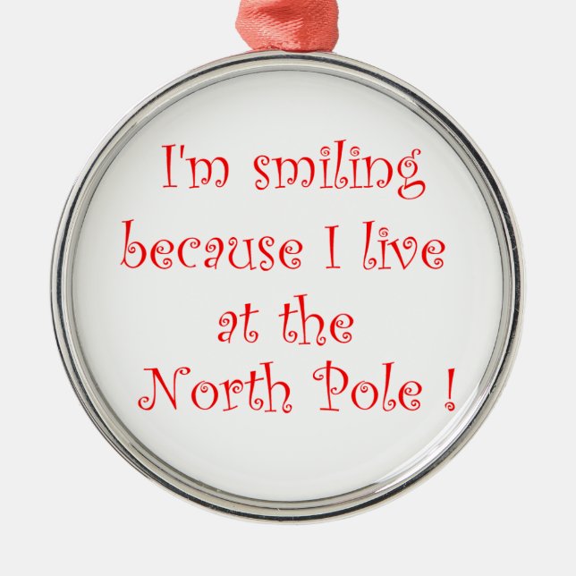 Eu estou sorrindo porque um ornamento redondo prem (Frente)